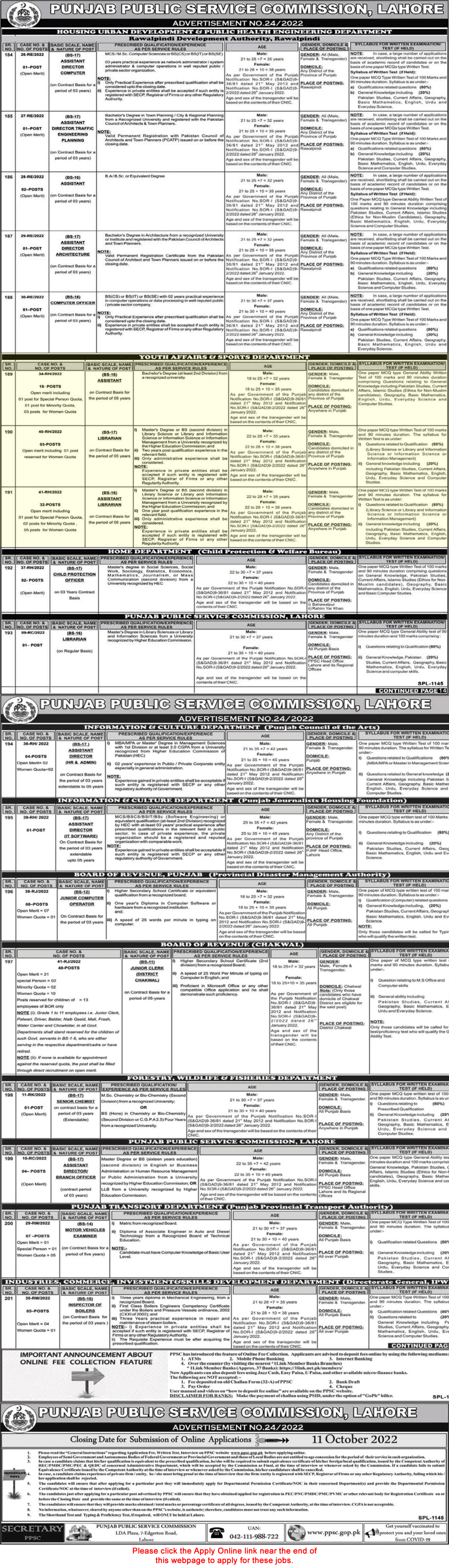 Youth Affairs and Sports Department Punjab Jobs 2022 September PPSC